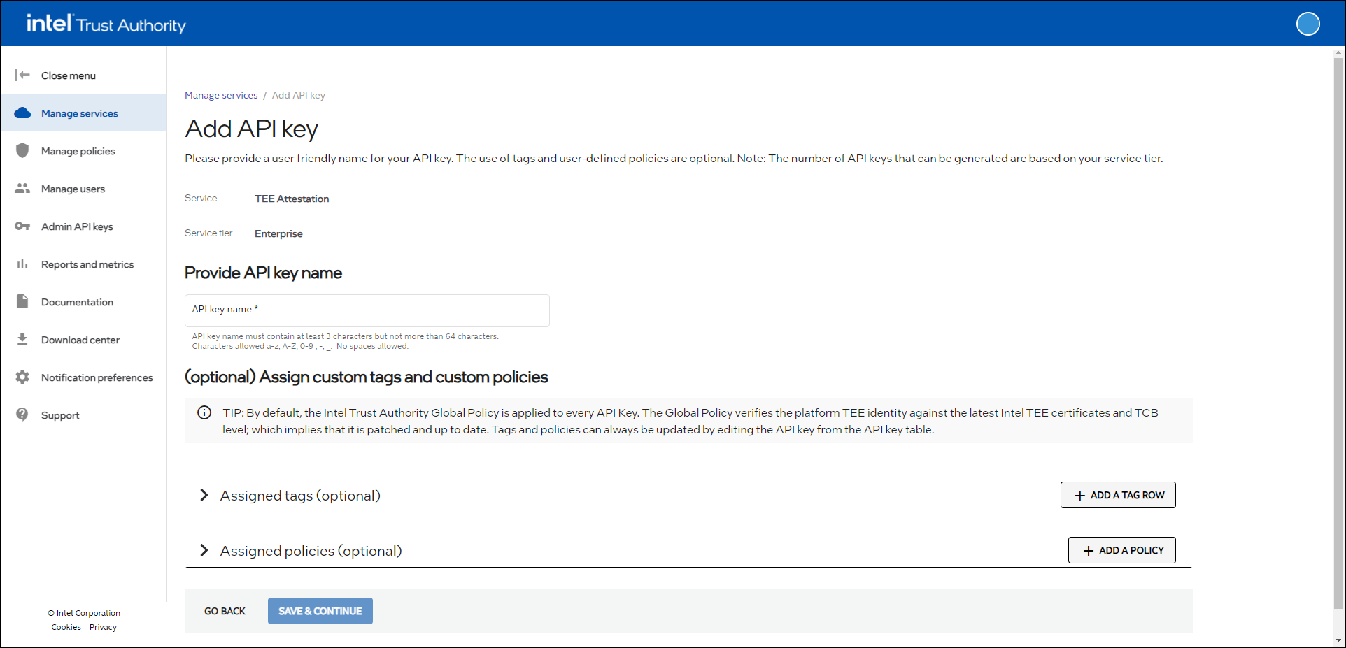Add API key