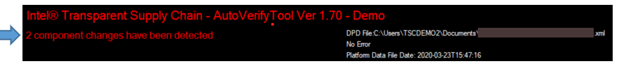 Component change detected message