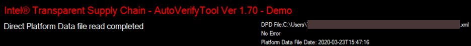 Data file read complete message.