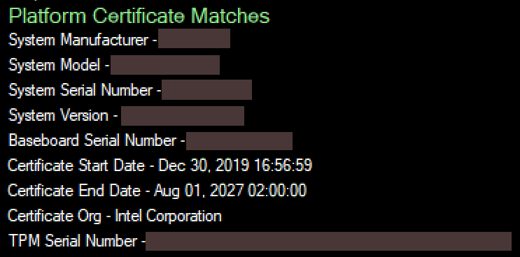 Platform Certification Matches