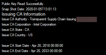 Public key successfully read.