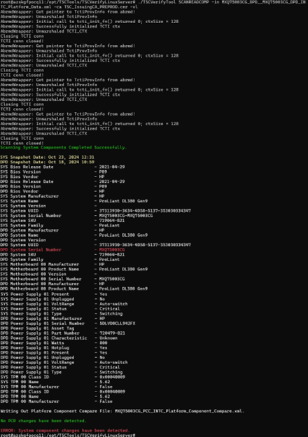 A graphic of the output from the scan read comp option showing changes.