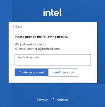 Intel Azure Portal Verify your identity popup.