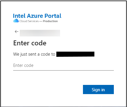Intel Azure Portal Verify your identity popup.