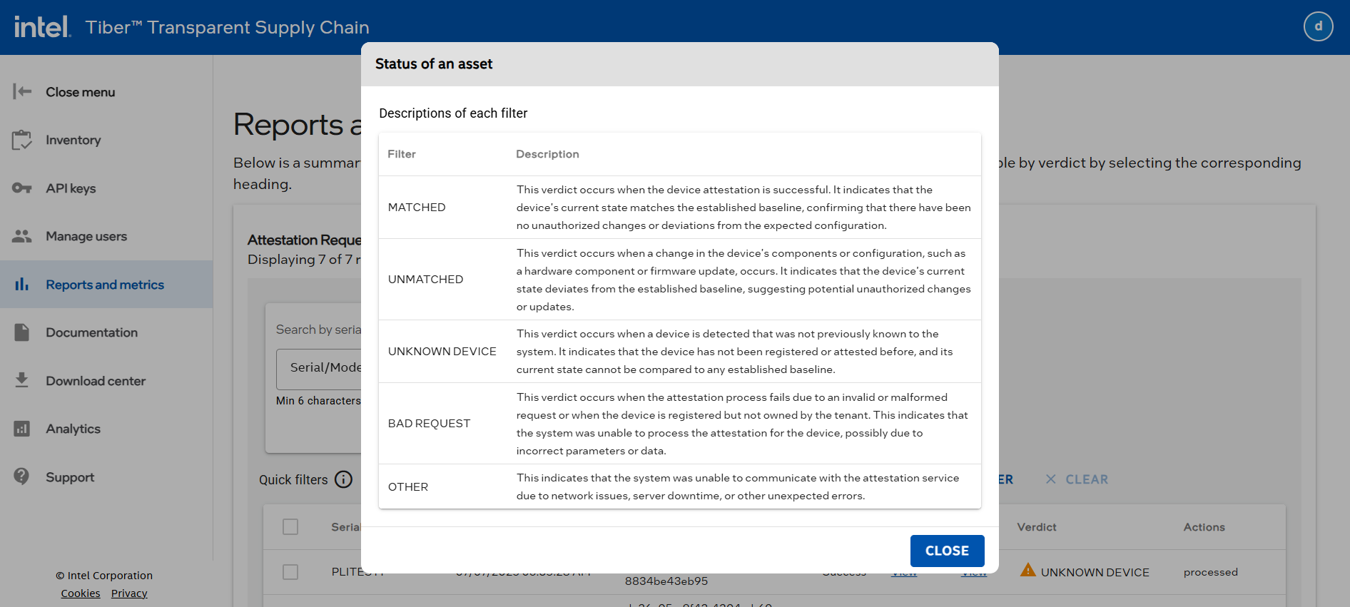 Intel® Platform Lifecycle Assurance Reports and metrics | Intel® Trust ...