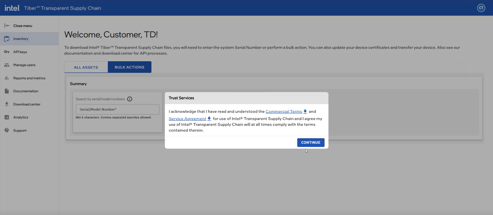 Web Portal consent to share personal information.
